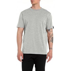 Replay T-shirt voor heren, korte mouwen, regular fit, M08 Light Grey Melange, M