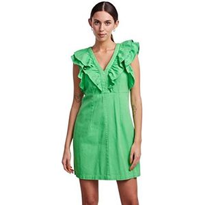 PCAMA SL jurk met ruches, BC, groen (irish green), L