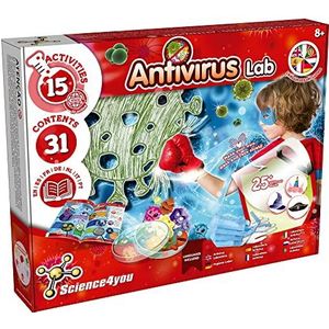 Science4you - Wetenschappelijke antivirus-kit voor kinderen +8 jaar - Chemiespel met 15 wetenschappelijke experimenten: Kit voor het maken van zeep, handmatige activiteit, Educatief spel voor kinderen