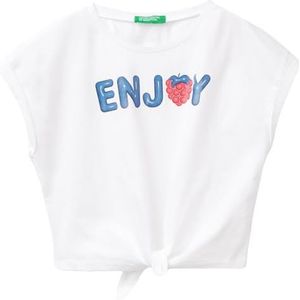 United Colors of Benetton T-shirt voor meisjes en meisjes, Wit, 150