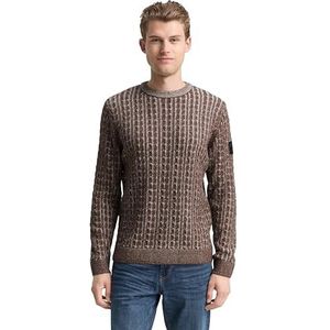 TOM TAILOR - Trui - Bruin - Knitwear - Lange Mouw