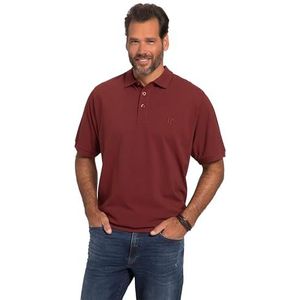 JP 1880 Heren grote maten grote maten Menswear L-8XL poloshirt, basic, buikfit, halve mouw, piqué, XXL tot 10XL 712617, Donker kersenrood, 3XL
