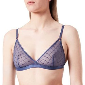 women'secret Natuurlijke driehoekige beha, tule, blauw logo voor dames, Medium Blauw, 90B