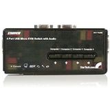 StarTech.com 4-poort USB KVM-switch Zwart met Audio en Bekabeling