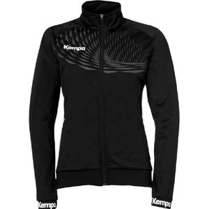 Kempa Wave 26 Poly Jacket Vrouwen Meisjes Sport Voetbal Trainingsjack Sweatshirt Jas Sweatjack - Elastisch Trainingssweatshirt met ritssluiting, zwart/antraciet