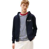 TOMMY HILFIGER - Sweatvest - Navy / Offwhite - Met Capuchon