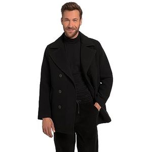 JP 1880 Heren grote maten grote maten huiskleding L-8XL Caban, waterafstotende wolmix, knoopsluiting, tot 8 XL 808592, zwart, XXL grote maten