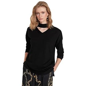 Trendyol Dames TWOAW20KZ0220 Sweater, Zwart, L, Zwart, L