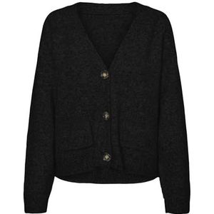 VMBOOM LS V-hals Button Cardigan GA NOOS, zwart, XL