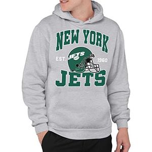 Junk Food Standard Team Helm Pullover Hoodie. Relaxed Unisex Fit, New York Jets-Athletic Heather