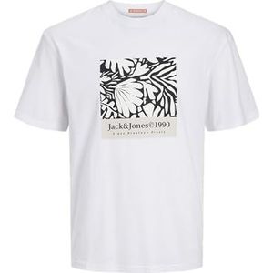 JACK&JONES JUNIOR Jormarbella AOP Branding Tee SS CR JNR, wit (bright white), 176 cm