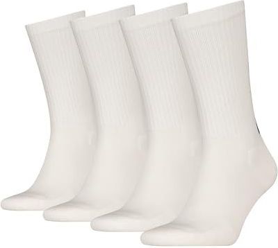 Calvin Klein - Heren Back Logo Crew Sok - Wit - Pack van 4