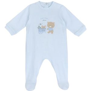 Chicco Katoenen rompertje met voet, pyjama voor kinderen en pasgeborenen, uniseks, Lichtblauw, 18 Maanden