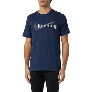 Nike M Nk DF Tee Heritage T-shirt voor heren, Middernacht Marine, S