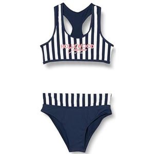 HAUTE PRESSION Tweedelig badpak voor meisjes met strepen schrijven X9062 C01 T6A, Meerkleurig, 6-16 ans