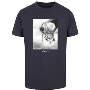 Mister Tee Heren T-shirt Ballin 2.0 Tee, T-shirt met fotoprint voor mannen, regular fit, streetwear, Donkerblauw, L