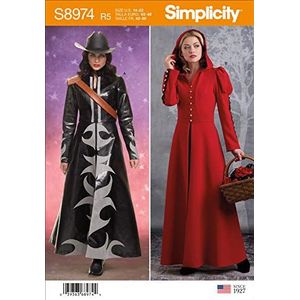 Simplicity S8974 Knippatroon voor dames, cosplay-kostuum, papier, wit, verschillende kleuren