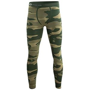 Seamless functioneel herenondergoed, outdoorski-ondergoed, naar keuze als broek of shirt met lange mouwen, Broek Camouflage Army Groen, L/XL