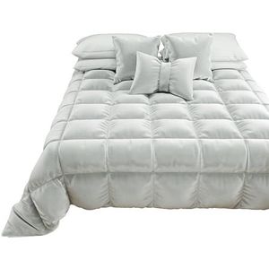 PETTI Artigiani Italiani - Dekbed van zacht en warm fluweel, 350 g/m², tweepersoonsbed, dubbelzijdig, dekbed voor tweepersoonsbed: 260 x 270 cm, grijs, 100% Made in Italy