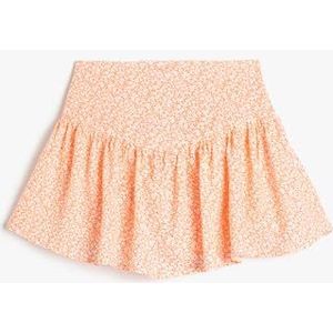 Koton Girls's Skort Flower bedrukte elastische tailleband ruffle rok, Roze design (2d5), 4-5 Jaar