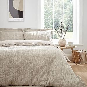 Pineapple Elephant Beddengoed Tamba Jersey Streep King Dekbedovertrek Set met Kussenslopen Naturel