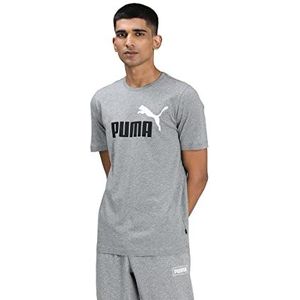 PUMA Heren ESS+ 2 Col T-shirt met logo Mid Grey Heather L