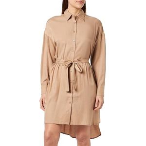 nolie Damesjurk met lange mouwen 25225438-NO01, camel, S, Jurk met lange mouwen, S