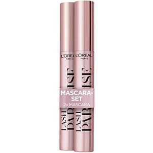 L'Oréal Paris Mascara in dubbele verpakking, zwarte mascara voor lengte en volume, Lash Paradise, zwart, 2 x 6 ml