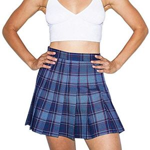 American Apparel Women's Plaid Tennis Skirt, Navy Plaid, Medium