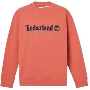 Timberland Embroidery Logo Crew Neck Sweatshirt voor heren, Brnt Sienna-app, XXL