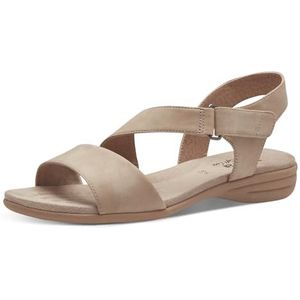 Jana Softline 8-28167-42 341 Teenslippers voor dames, taupe, comfortabele extra brede alledaagse schoen, feestelijk, elegant, platte sandalen, 36 EU breed, taupe, 36 EU Breed