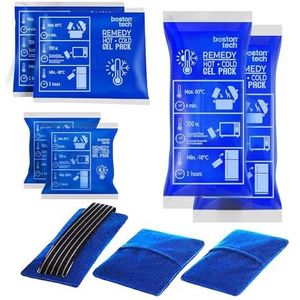 REMEDY Gelzakken voor kou en warmte, 6 zakken, verschillende maten, 3 stoffen hoezen met compressieband, ideaal voor de behandeling van pijn en letsel, herbruikbaar, koelkast en magnetron