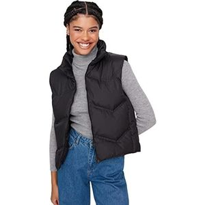 Trendyol Dames staande kraag Plain Regular Vest Sweater, Zwart, M, Zwart, M