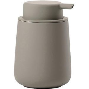 Zone Denmark Nova One Zeepdispenser van keramiek, voor badkamer, taupe, diameter 8 cm, hoogte 11,5 cm, inhoud 250 ml