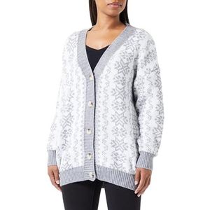 blonda Dames oversized cardigan 15425013-BL01, grijs wit, M/L, grijs/wit, M/L