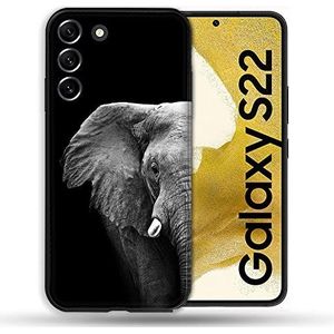 Beschermhoes voor Samsung Galaxy S22, olifant, zwart