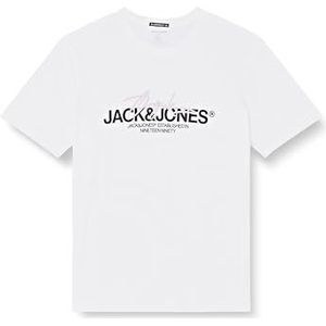 JACK&JONES PLUS JORARUBA Branding Tee SS Crew Neck PLS, wit (bright white), 5XL