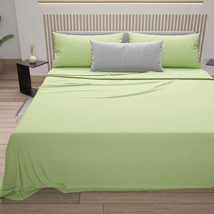 PETTI Artigiani Italiani - Beddengoed van katoen, lakens voor Frans bed, beddengoed voor Frans bed, salie, 100% Made in Italy