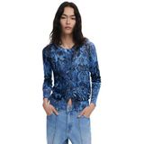 Desigual - Cardigan - Blauw - Floral Pattern - Lange Mouwen