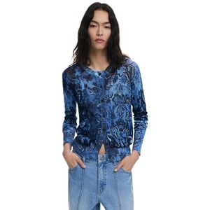 Desigual - Cardigan - Blauw - Floral Pattern - Lange Mouwen