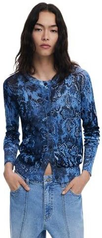 Desigual - Cardigan - Blauw - Floral Pattern - Lange Mouwen