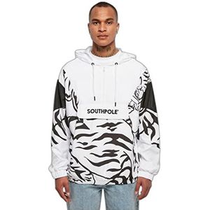 SOUTHPOLE Heren Tiger Windbreaker jas, wit/zwart, XL, Wit/Zwart, XL