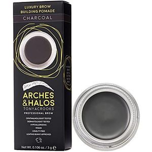 Arches & Halos Luxury Brow Building Pomade - Charcoal - Tinting Brow Definer for Sculpting and Shaping Eyebrows - Soft, Smudge-Proof, Silky Texture - Lightweight Cream and Gel Blend - 0.106 oz