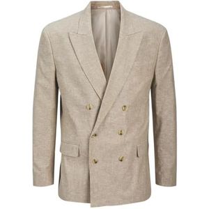 Jack & Jones Jprriviera Linen Db Relaxed Fit Blazer, beige, 56