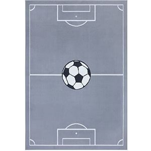Kindervloerkleed Voetbalveld - Estadio - Grijs 160x220 cm