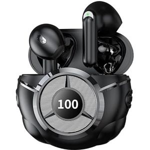 Tiyik Draadloze hoofdtelefoon, Bluetooth X35, draadloos, met microfoon, touch-bediening, 40 uur afspelen, IPX7, waterdicht in in-ear hoofdtelefoon, zwart