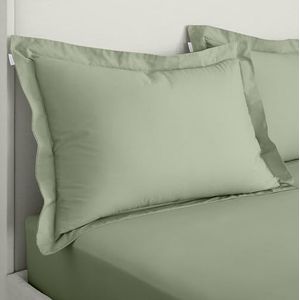 Bianca 200 Thread Count Katoen Percal Oxford Kussensloop Paar Salie Groen