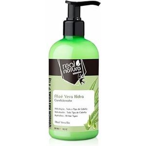 Real Natura - Conditioner zonder zout, intensieve hydratatie, aloë vera – zachtheid en glans – voor alle haartypes – 300 ml – natuurlijke verzorging