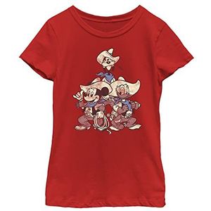 Disney Mickey Classic Vintage Western Friends Girls Standaard T-shirt, rood, XS, rood, XS, rood, XS, Rood, XS