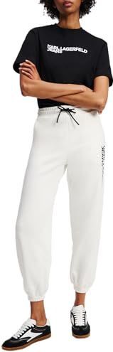 Karl Lagerfeld - KLJ Essential Logo Slim Sweatpant - Slim Fit - Wit - Dames